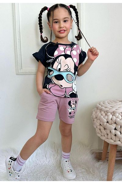 LİLLYPİCCA Girl's Printed Ruffle Sleeve Girl's Shorts Suit