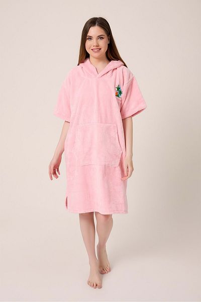 VEVİEN HOME Palm Surf Brodat Adult Surfing Summer Poncho Prosop de plajă cu glugă POWDER