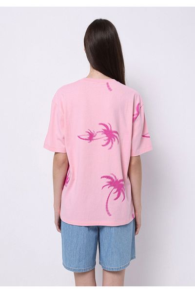 Colin's Regular Fit Round Neck Printed Women's Pink Short Sleeve T-Shirt