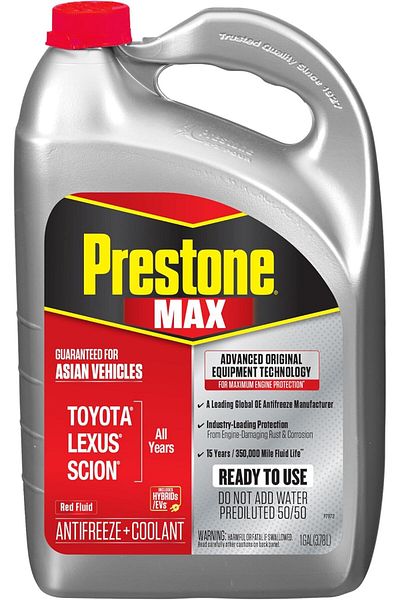 PRESTONE مبرد ماكس كار مضاد للتجمد بتركيبة وردية 50/50 بريستون 3.78 لتر 50 وحدة حرارية بريطانية