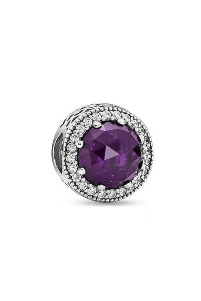 delis Pandantiv/talisman Din Argint 925, Jw1180, Model Elegant Cu Piatră Mov, Placat Cu Rodiu