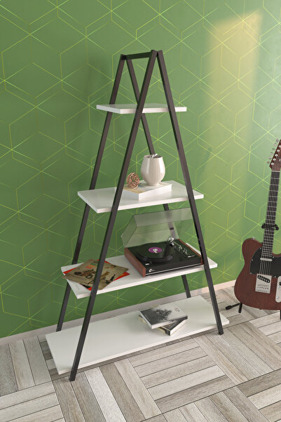 Victor Vallery Beyaz Üçgen Kitaplık