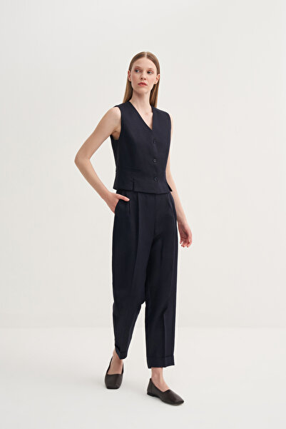 Jorbinol Yırtmaçlı Keten Yelek