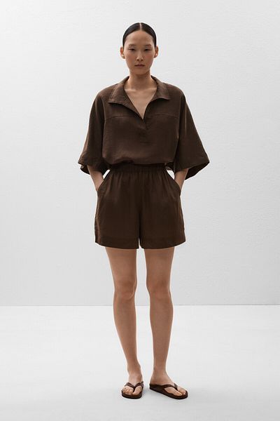Oysho 100% linen Bermuda shorts