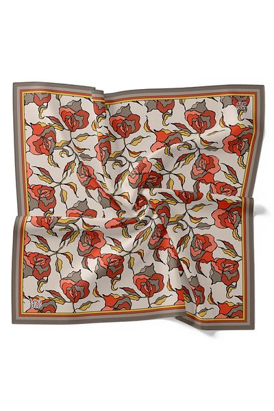 Levidor Leaf Floral Pattern Lightweight Cotton Cotton Scarf