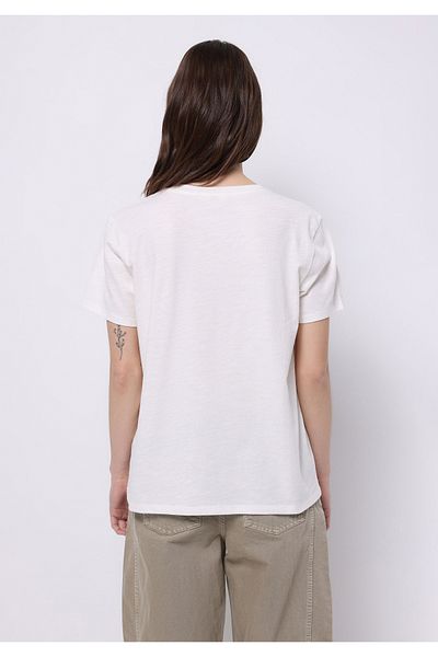 Colin's Regular Fit Round Neck Printed Women's White Short Sleeve T-Shirt