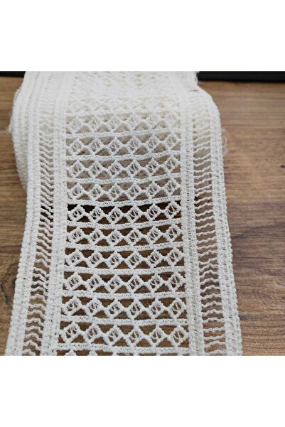 Mutkin Dantel Güpür, 11 cm Ekru, Modern Güpür Detaylı Dantel, Mat polyester g...
