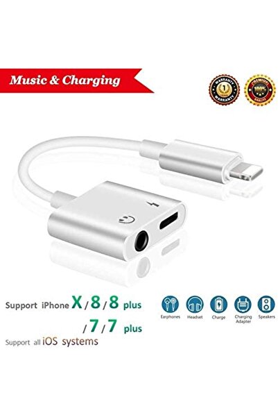 Other Lightning Male to AUX & Lightning Female Adapter – OTG Splitter – 10CM, White