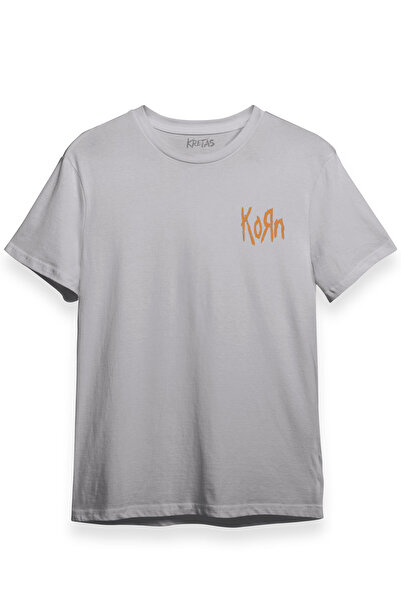 Kretas Unisex siva T-shirt Korn metal rok muzika minimalna prednja Štampano m...
