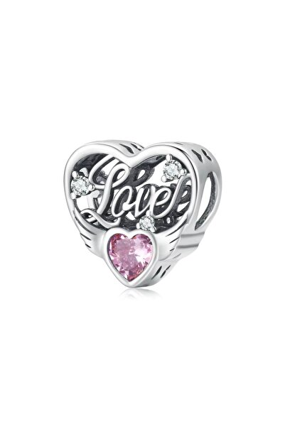 delis 925 Silver Pendant/Talisman, Jw1171, Heart Pattern, Rhodium Plated