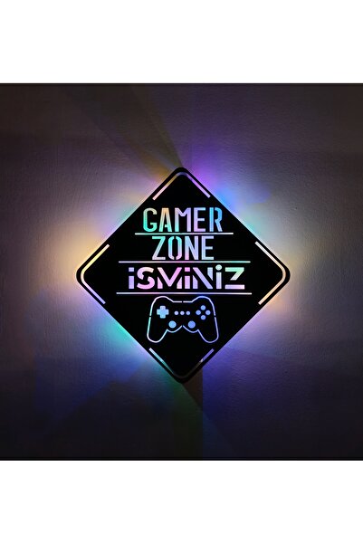 Murat Lazer Kişiye Özel Gamer Zone Rgb Işıklı Tablo