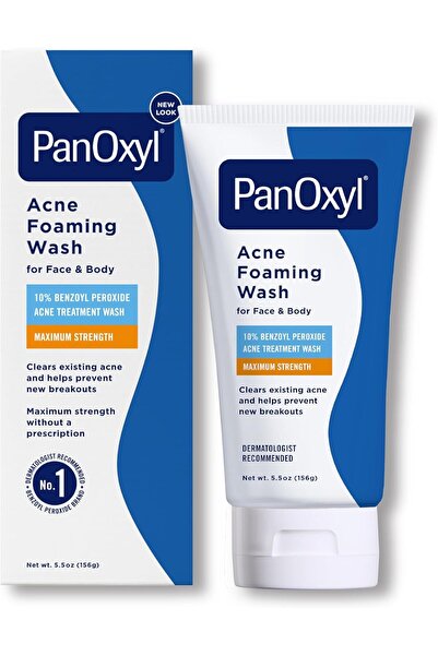 panoxyl PanOxyl Benzoyl Peroxide 10% Acne Treatment Foaming Wash, Maximum Strength, 5.5 oz
