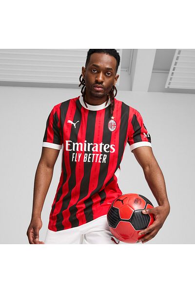 Puma Mens Ac Milan 24/25 Authentic Home Football Jersey Top - Red