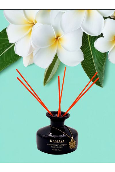 Kamaya Hawaiian Plumeria Frangipani 150 ml Reed diffuser with metal charm+ refill with two sets of reeds