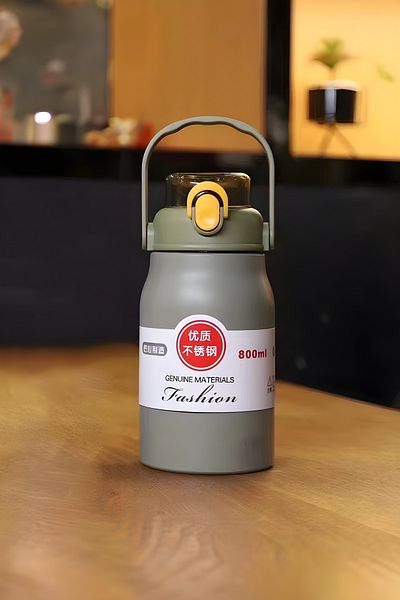 Weather Forecast 316 L Steel Green 800 ml Water Bottle with Straw and Handle Cin945