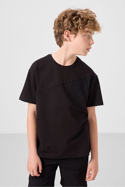 TOMMY LIFE Black Cotton Oversize Fit Woven Lightweight Flexible Chino Boy Shorts Suit - 11275