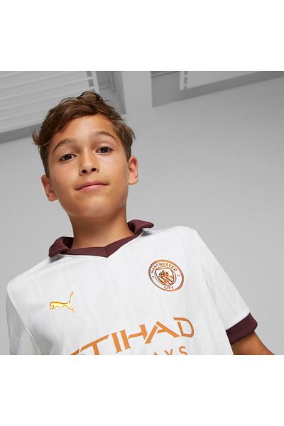 Puma Youth Kids Manchester City 23/24 Away Football Jersey Top - White