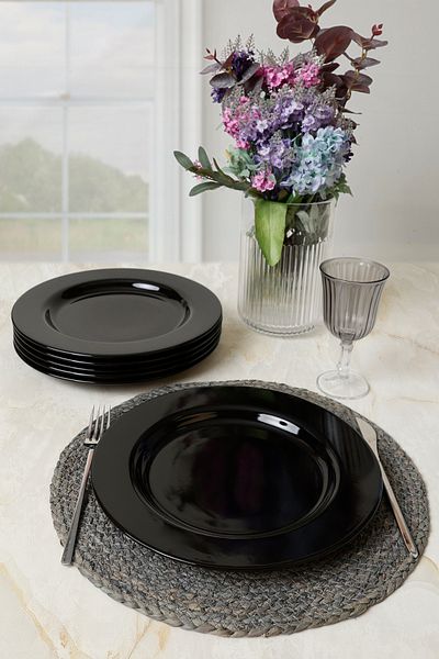 Keramika Black Serving Plate 28 cm 6 Pieces 650