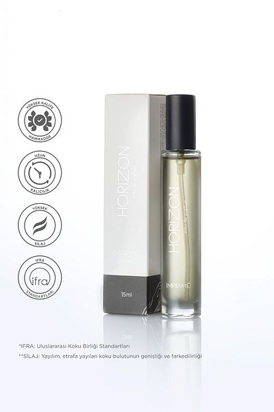 Imprime عطر هوريزون Edp 15 مل للرجال بحجم مناسب للسفر |   حار وخشبي |   الليمون، القرفة، المسك، العنبر، خشب الأرز