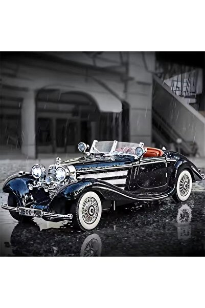 SECTOYS MERCEDES 500K SİYAH ESKİ KLASİK ARABA KAPILAR AÇILIR SESLİ VE IŞIKLI ...