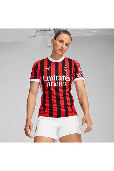 Puma Womens Ac Milan 24/25 Home Football Jersey Top - Red