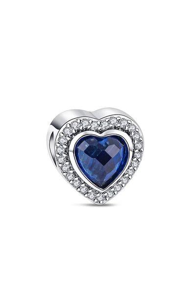 delis Pandantiv/talisman Din Argint 925, Jw1184, Model Cu Inimă Albastră, Placat Cu Rodiu