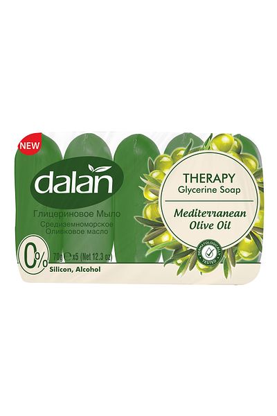 Dalan Therapy Glycerine Solid Soap Set, 5 Pieces, 70 G, Olive Oil