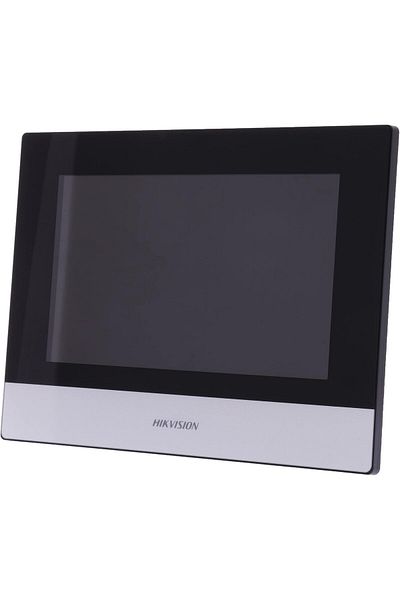 Hikvision محطة اتصال فيديو داخلية للشبكة - DS-KH6320-WTE1، شاشة LCD من هيكفيجن بدقة 1024×600 متعددة التركيز