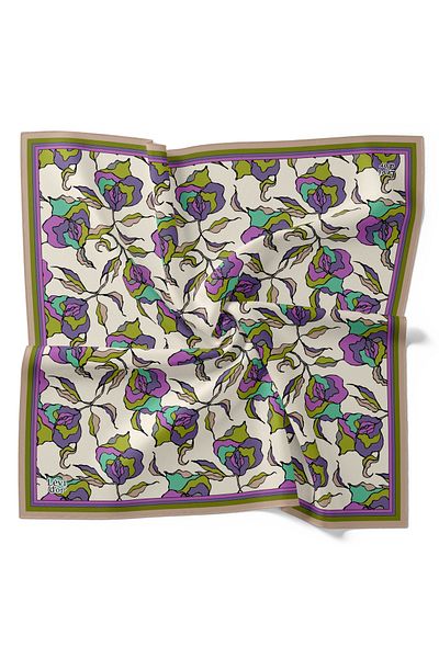 Levidor Leaf Floral Pattern Lightweight Cotton Cotton Scarf
