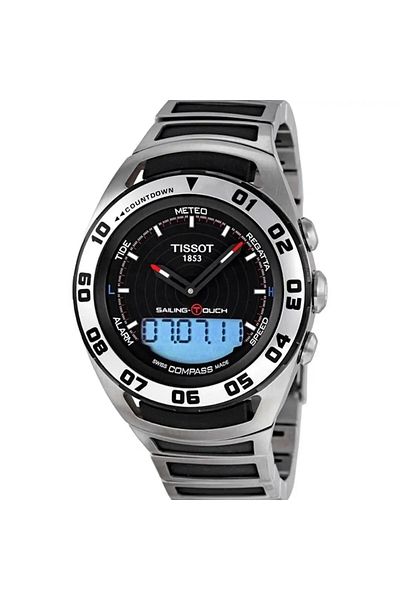 TISSOT Men’s Quartz Movement Watch with Stainless Steel 45mm Case and Bracelet