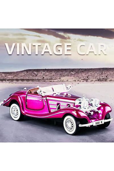 SECTOYS سيارة مرسيدس بنز 1936 سيارة مرسيدس 500K أرجواني 1:24 سيارة كلاسيكية إ...