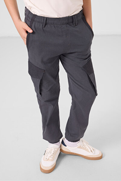 TOMMY LIFE Gri Standart Fit Dokuma Hafif Esnek Chino Erkek Çocuk Pantolon - 11271