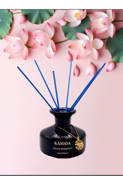 Kamaya Indian Monsoon 150 ml Reed diffuser with metal charm+ refill with two sets of reeds