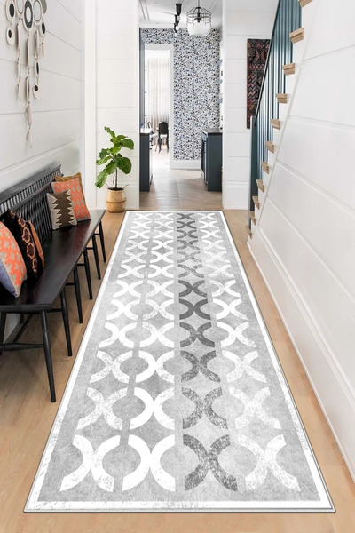 Thalia Home Kaymaz Taban Yıkanabilir Baskılı Yolluk Halı Mutfak Halısı