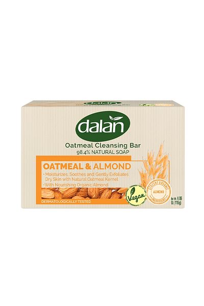 Dalan Set Of 2 Pieces Cleansing Soap With Oatmeal And Almonds, 115gx2