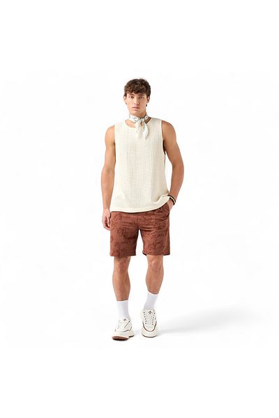 FAV Textured Shorts with Drawstring Closure and Pockets