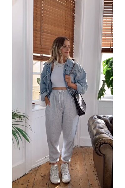 UYN SPORT Unisex Jogger Φούτερ από βαμβακερό πολυεστέρα σε γκρι χρώμα