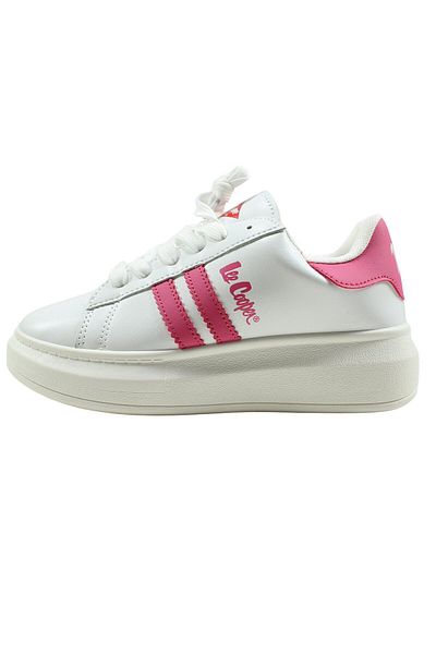 Lee Cooper Pantofi sport din piele ecologica cu detalii holografice, alb, marimea 36, PI, Lee Cooper