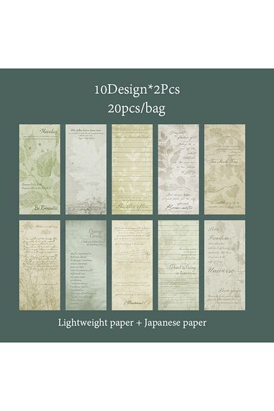 Choice S24190-4 6style 20pcs/bag Poetry Book Fragment Series Dual Material Sticker Book Creative Material D