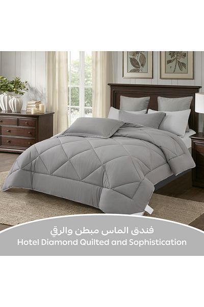 Donetella 4-Piece Comforter Set – Single Size 170x230 cm, Microfiber, Solid Quilted 350 Gsm Filling
