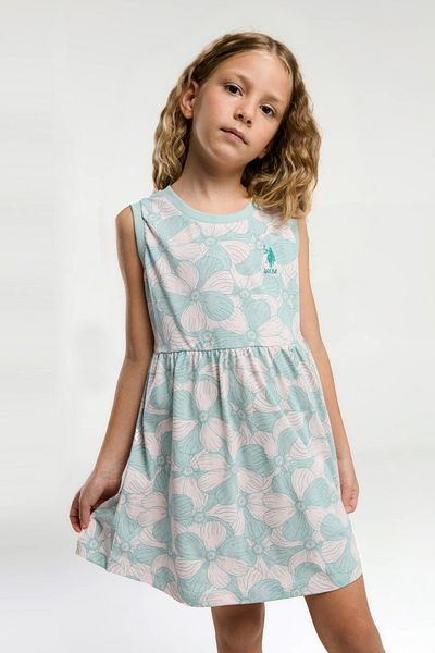 U.S. Polo Assn. Girl's Aqua Green Knitted Dress 50312493-Vr042