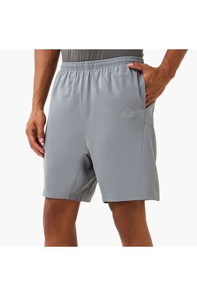 Kappa Logo Print Shorts with Mesh Accent