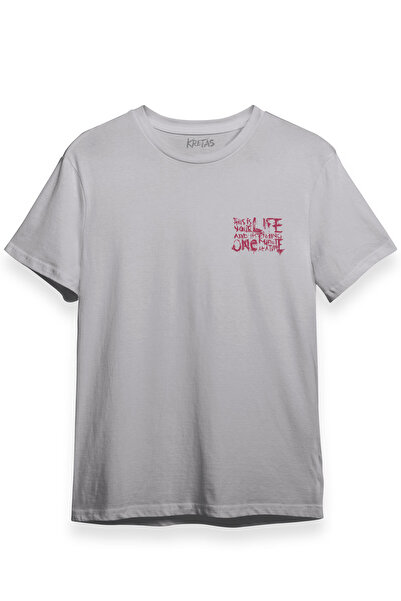 Kretas Unisex siva T-shirt Fight Club Ovo je tvoj život Tyler Durden Fight Cl...