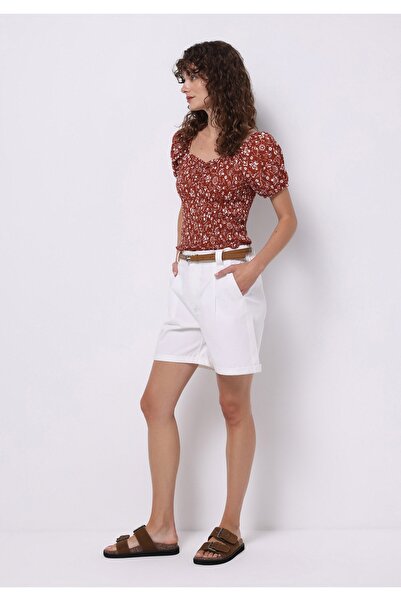 Colin's εφαρμοστό Γυναικείο μπλουζάκι με λαιμόκοψη σε σχήμα V με τύπωμα καφέ καρπούζι