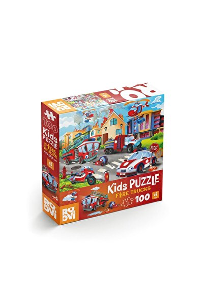 D-Toys Autospeciale de pompieri - Puzzle pentru copii 100 de piese