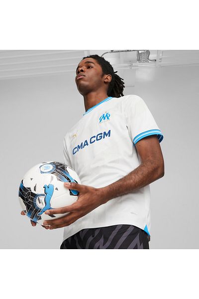 Puma Mens Olympique De Marseille 23/24 Home Football Jersey Top - White