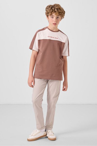 TOMMY LIFE Stone Standard Fit Woven Lightweight Stretchy Chino Boys' Trousers - 11272