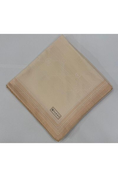Vakko Φουλάρι Monogram Βαμβάκι Μεταξωτό Με Κρόσσι 41588-εκρού