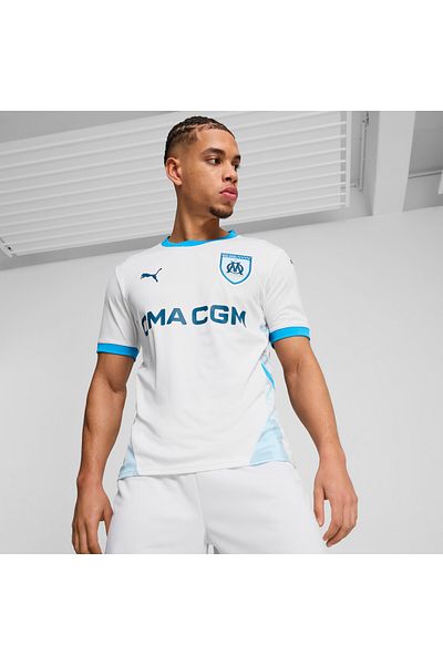 Puma Mens Olympique De Marseille 24/25 Home Football Jersey Top - White