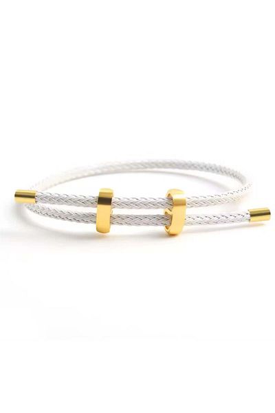 Pelin Aksesuar White Cord Adjustable Bracelet